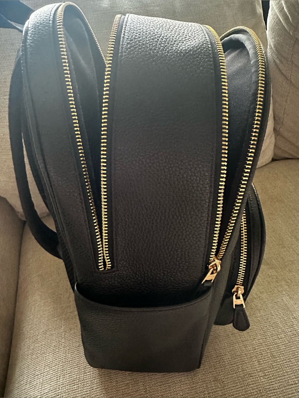 Coach Black Pebbled Leather Backpack with Gold Hardware - Picture 3 of 6